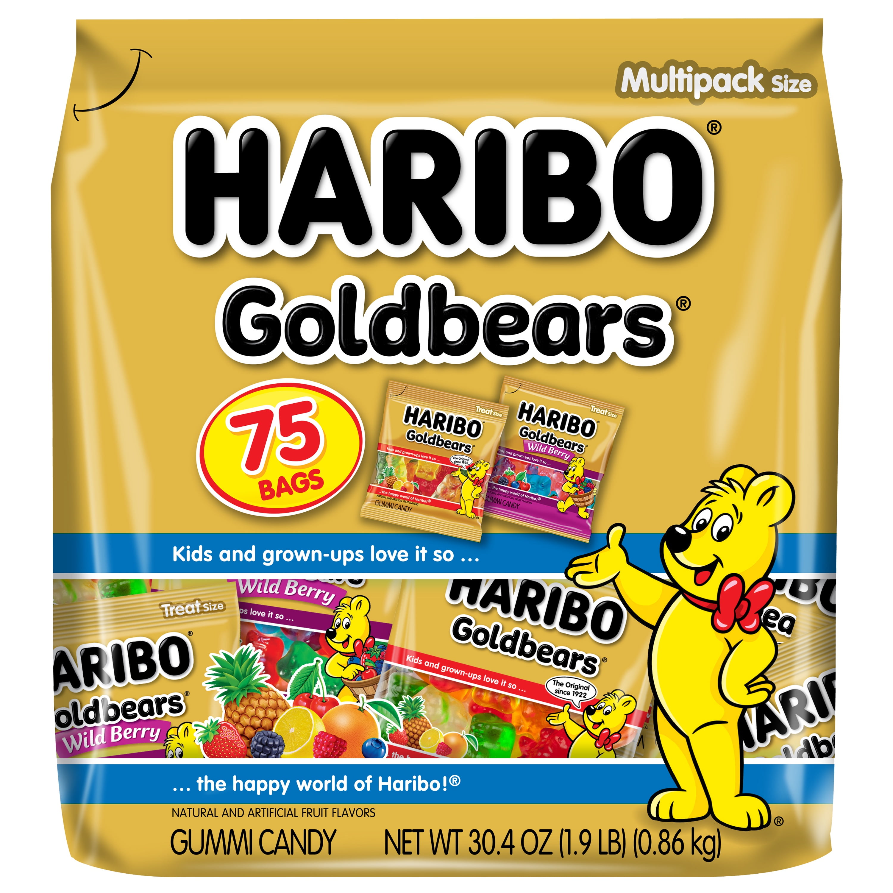 HARIBO Goldbears & Wild Berry Goldbears Gummy Candy, 30oz, 75ct