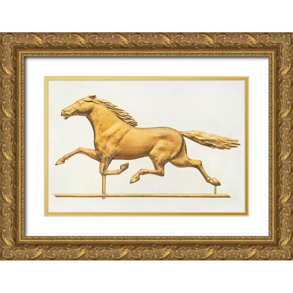 Goldberg, Joseph 18x13 Gold Ornate Wood Framed with Double Matting Museum Art Print Titled - Weather Vane 1939