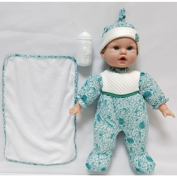 Goldberger Baby's First Baby Talker Interactive Baby Doll with Teal Outfit & Matching Cap