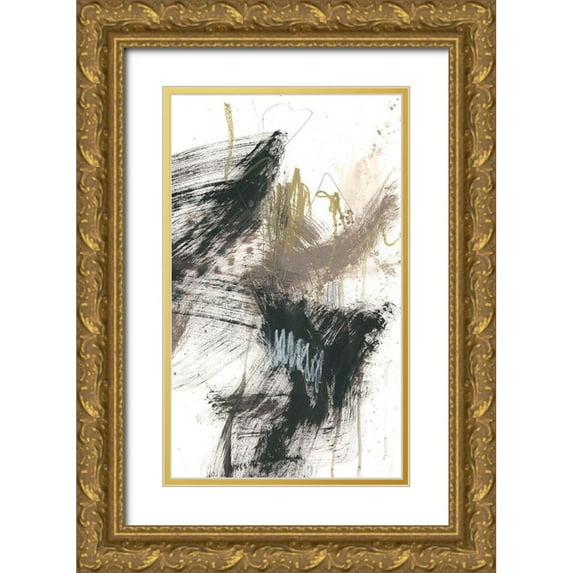 Goldberger, Jennifer 10x14 Gold Ornate Wood Framed with Double Matting Museum Art Print Titled - Black, Gold and Taupe II