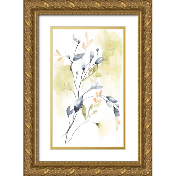 Goldberger, Jennifer 10x14 Gold Ornate Wood Framed with Double Matting Museum Art Print Titled - Sweet Leaves II