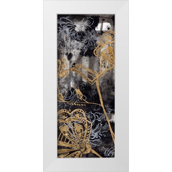 Goldberger, Jennifer 10x18 White Modern Wood Framed Museum Art Print Titled - Gilded Fleur I
