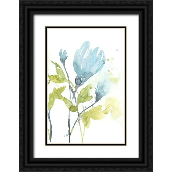 Goldberger, Jennifer 11x14 Black Ornate Wood Framed with Double Matting Museum Art Print Titled - Cerulean Splash II