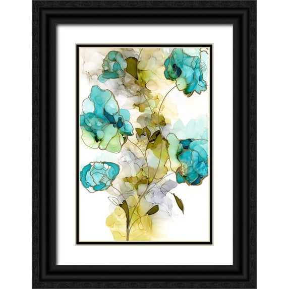 Goldberger, Jennifer 11x14 Black Ornate Wood Framed with Double Matting Museum Art Print Titled - Flower Facets II