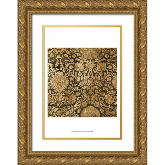 Goldberger, Jennifer 11x14 Gold Ornate Wood Framed with Double Matting Museum Art Print Titled - Golden Damask III