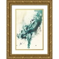 thumbnail image 1 of Goldberger, Jennifer 11x14 Gold Ornate Wood Framed with Double Matting Museum Art Print Titled - Teal Tributary II, 1 of 4