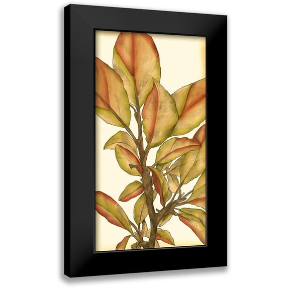 Goldberger, Jennifer 11x18 Black Modern Framed Museum Art Print Titled - Small Gilded Leaves I