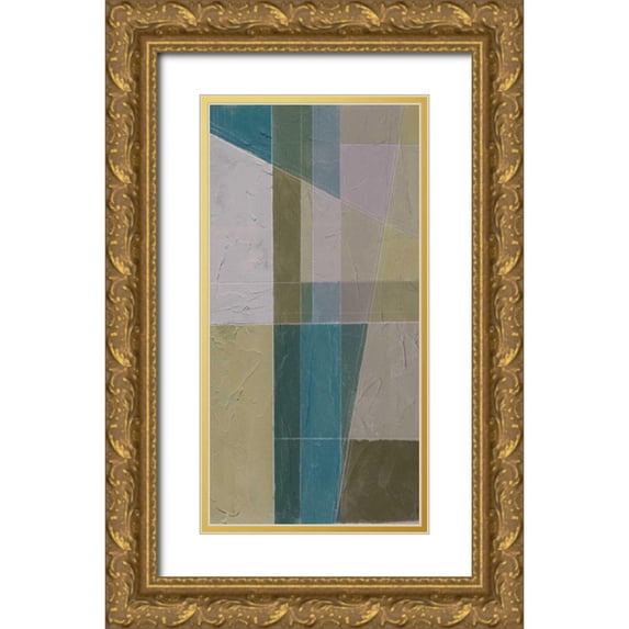 Goldberger, Jennifer 11x18 Gold Ornate Wood Framed with Double Matting Museum Art Print Titled - Linear Illusion II
