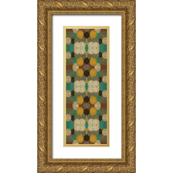 Goldberger, Jennifer 11x24 Gold Ornate Wood Framed with Double Matting Museum Art Print Titled - Circular Repeat IV