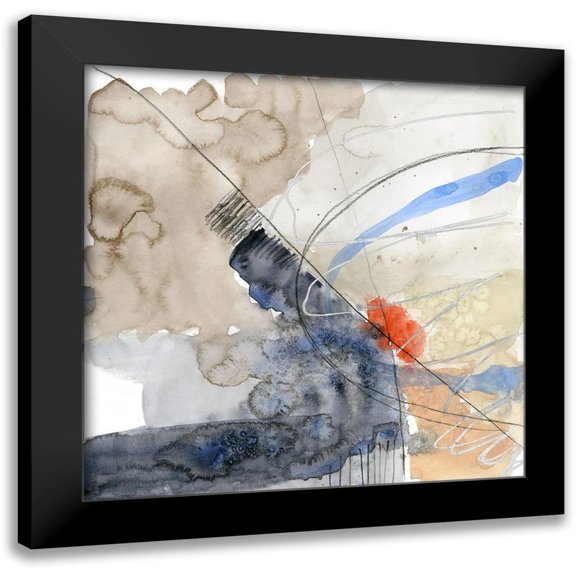 Goldberger, Jennifer 12x12 Black Modern Framed Museum Art Print Titled - Abstract Coordinates III