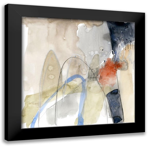 Goldberger, Jennifer 12x12 Black Modern Framed Museum Art Print Titled - Abstract Coordinates IV