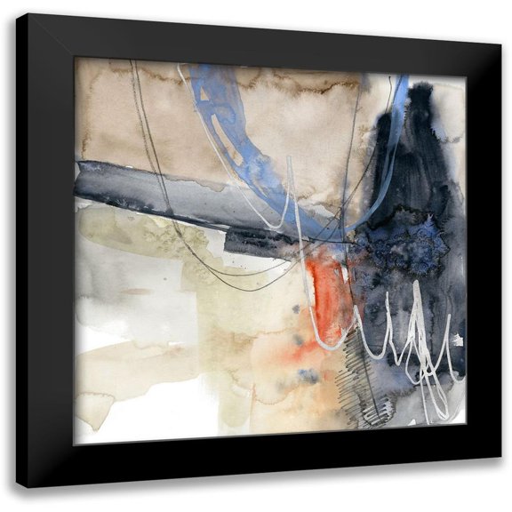 Goldberger, Jennifer 12x12 Black Modern Framed Museum Art Print Titled - Abstract Coordinates I