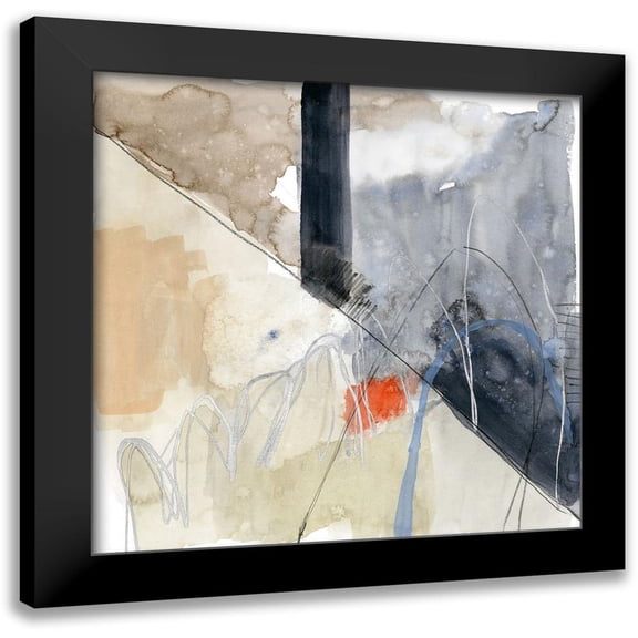Goldberger, Jennifer 12x12 Black Modern Framed Museum Art Print Titled - Abstract Coordinates VI