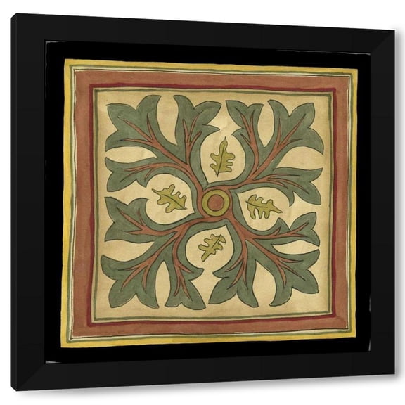 Jennifer Goldberger 12x12 Black Modern Wood Framed Wall Art Titled - Arts and Crafts Leaves I
