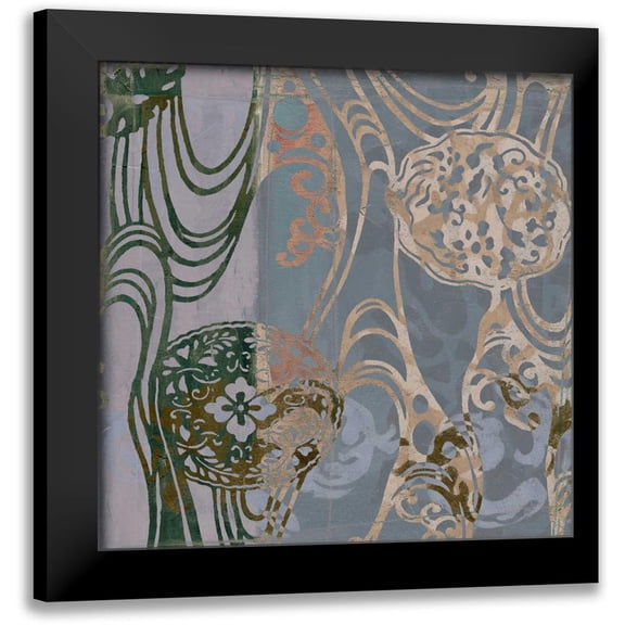 Goldberger, Jennifer 12x12 Black Modern Framed Museum Art Print Titled - Medallions and Damask II
