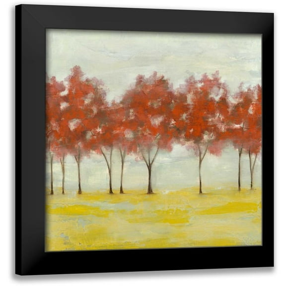 Goldberger, Jennifer 12x12 Black Modern Framed Museum Art Print Titled - Terra Cotta Trees I