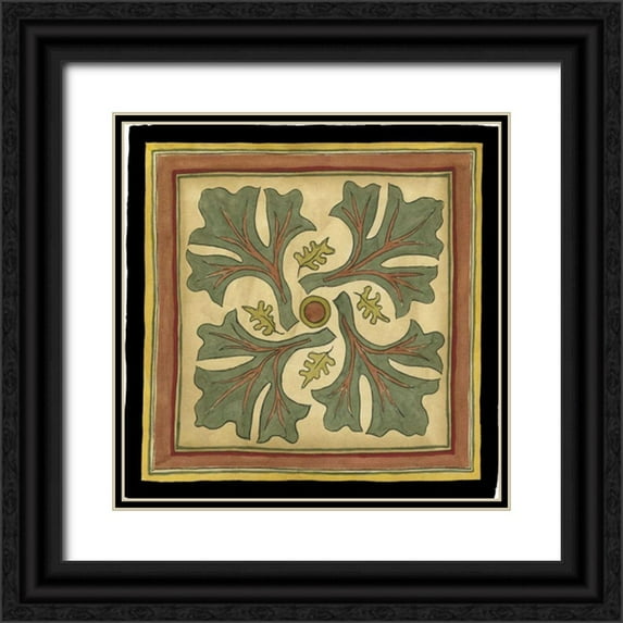 Goldberger, Jennifer 12x12 Black Ornate Wood Framed with Double Matting Museum Art Print Titled - Arts and Crafts Leaves II