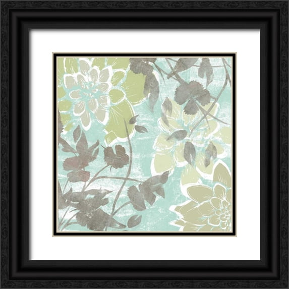 Goldberger, Jennifer 12x12 Black Ornate Wood Framed with Double Matting Museum Art Print Titled - Dahlias and Petals II