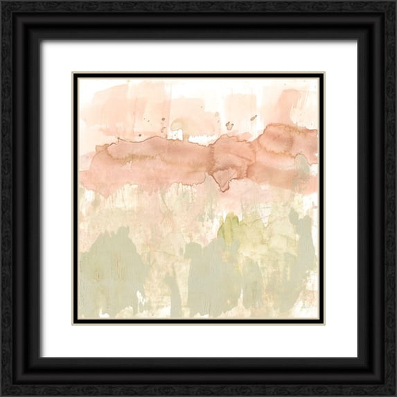 Goldberger, Jennifer 12x12 Black Ornate Wood Framed with Double Matting Museum Art Print Titled - Dusty Blush and Olive II