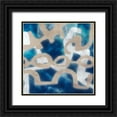 thumbnail image 1 of Goldberger, Jennifer 12x12 Black Ornate Wood Framed with Double Matting Museum Art Print Titled - Indigo Tribal II, 1 of 4