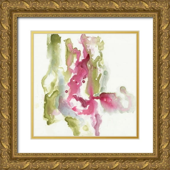 Goldberger, Jennifer 12x12 Gold Ornate Wood Framed with Double Matting Museum Art Print Titled - Minimalist Fuchsia I