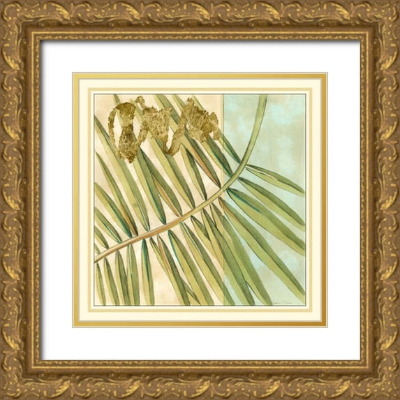 Goldberger, Jennifer 12x12 Gold Ornate Wood Framed with Double Matting Museum Art Print Titled - Peacock Palm VI