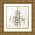 thumbnail image 1 of Goldberger, Jennifer 12x12 Gold Ornate Wood Framed with Double Matting Museum Art Print Titled - Shiplap Chandelier II, 1 of 4