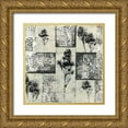 thumbnail image 1 of Goldberger, Jennifer 12x12 Gold Ornate Wood Framed with Double Matting Museum Art Print Titled - Toile Redone III, 1 of 4