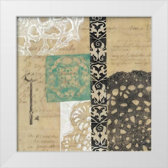 Goldberger, Jennifer 12x12 White Modern Wood Framed Museum Art Print Titled - Filigree and Key II