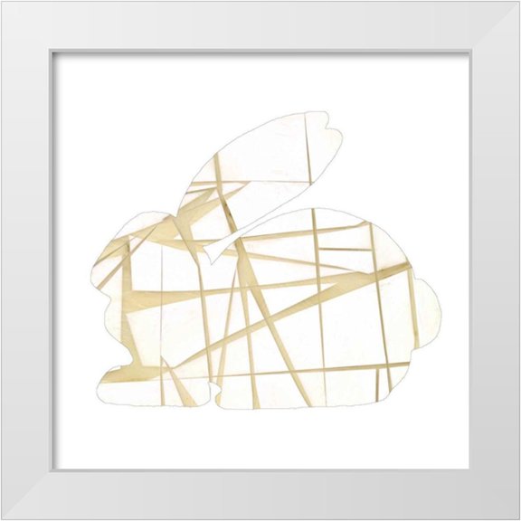 Goldberger, Jennifer 12x12 White Modern Wood Framed Museum Art Print Titled - Geometric Rabbit I