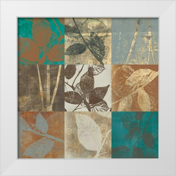 Goldberger, Jennifer 12x12 White Modern Wood Framed Museum Art Print Titled - Nutmeg and Teal