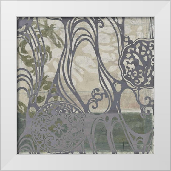 Goldberger, Jennifer 12x12 White Modern Wood Framed Museum Art Print Titled - Small Medallions and Damask III