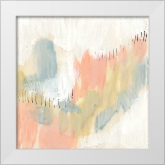 Goldberger, Jennifer 12x12 White Modern Wood Framed Museum Art Print Titled - Stitched Pastels I