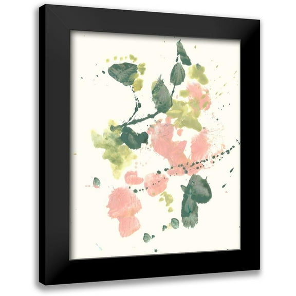 Goldberger, Jennifer 12x14 Black Modern Framed Museum Art Print Titled - Blush and Olive Splash II