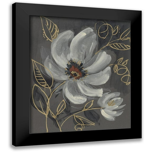 Goldberger, Jennifer 12x14 Black Modern Framed Museum Art Print Titled - Floral Filigree I