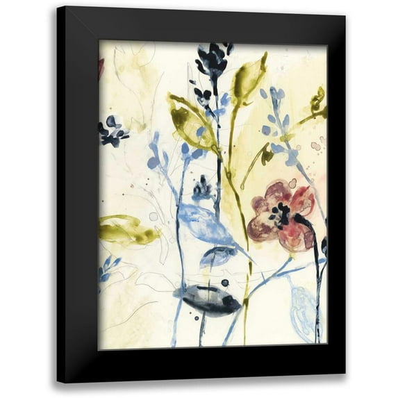 Goldberger, Jennifer 12x14 Black Modern Framed Museum Art Print Titled - Flowing Stems II