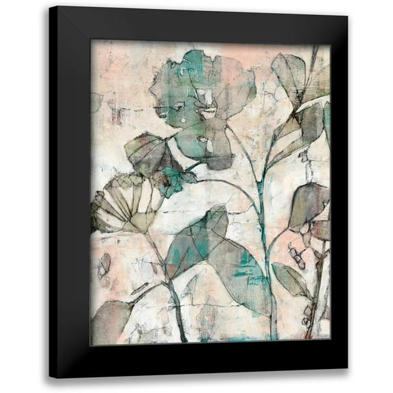 Goldberger, Jennifer 12x14 Black Modern Framed Museum Art Print Titled - Negative Space Floral I