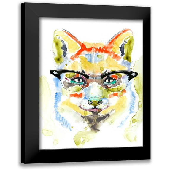 Goldberger, Jennifer 12x14 Black Modern Framed Museum Art Print Titled - Smarty-Pants Fox