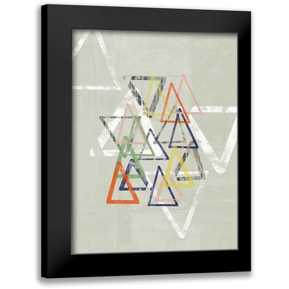 Goldberger, Jennifer 12x14 Black Modern Framed Museum Art Print Titled - Stamped Triangles I