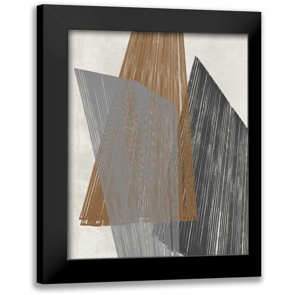 Goldberger, Jennifer 12x14 Black Modern Framed Museum Art Print Titled - Triangle Stripes I