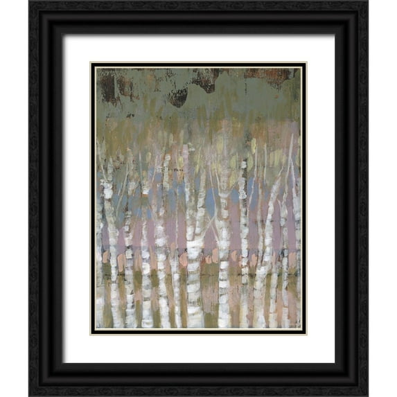 Goldberger, Jennifer 12x14 Black Ornate Wood Framed with Double Matting Museum Art Print Titled - Pastel Birchline I