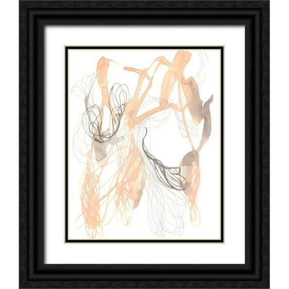 Goldberger, Jennifer 12x14 Black Ornate Wood Framed with Double Matting Museum Art Print Titled - Petal Matrix I