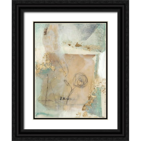Goldberger, Jennifer 12x14 Black Ornate Wood Framed with Double Matting Museum Art Print Titled - Posy Collage II