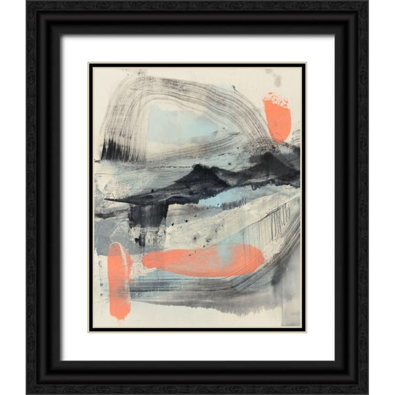 Goldberger, Jennifer 12x14 Black Ornate Wood Framed with Double Matting Museum Art Print Titled - Twisting Range II