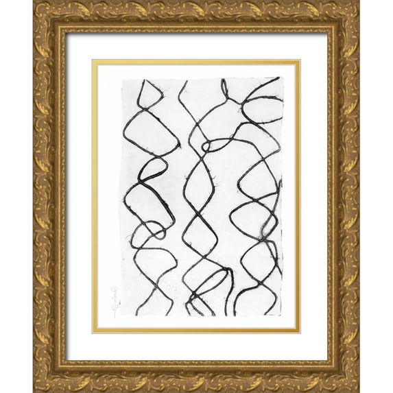 Goldberger, Jennifer 12x14 Gold Ornate Wood Framed with Double Matting Museum Art Print Titled - Frequency II