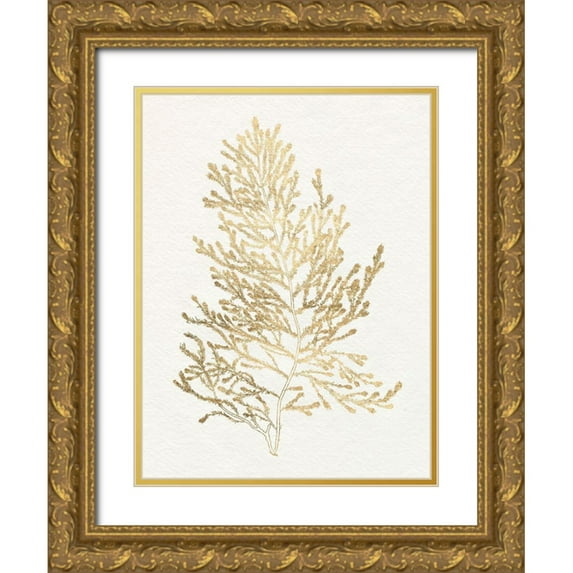 Goldberger, Jennifer 12x14 Gold Ornate Wood Framed with Double Matting Museum Art Print Titled - Gilded Algae IV