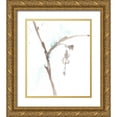 thumbnail image 1 of Goldberger, Jennifer 12x14 Gold Ornate Wood Framed with Double Matting Museum Art Print Titled - Ginkgo on Dusty Teal VIII, 1 of 4