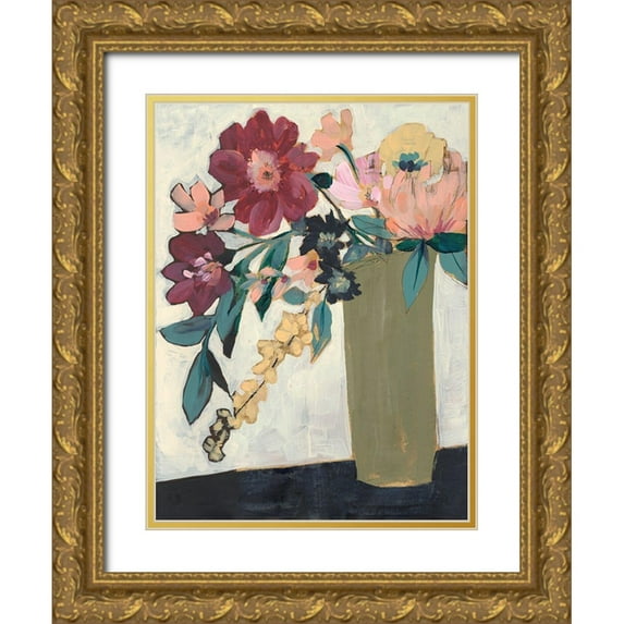 Goldberger, Jennifer 12x14 Gold Ornate Wood Framed with Double Matting Museum Art Print Titled - Jeweled Arrangement I