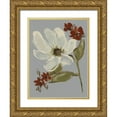 thumbnail image 1 of Goldberger, Jennifer 12x14 Gold Ornate Wood Framed with Double Matting Museum Art Print Titled - Subdued Floral I, 1 of 4
