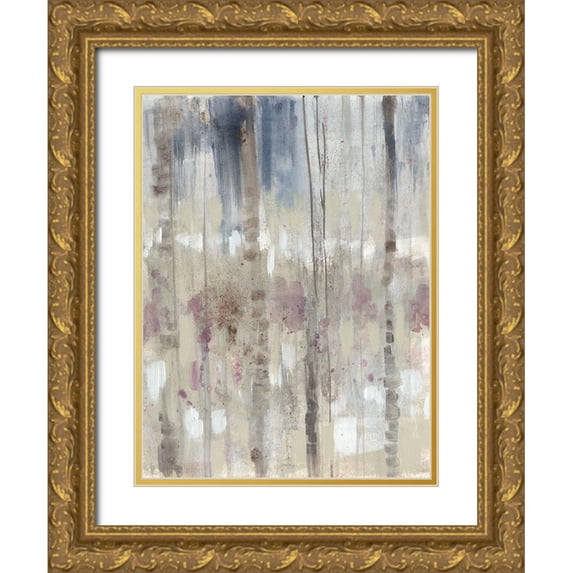 Goldberger, Jennifer 12x14 Gold Ornate Wood Framed with Double Matting Museum Art Print Titled - Subtle Birchline II